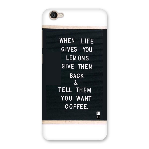 No Lemon Only Coffee Back Case for Vivo Y55s