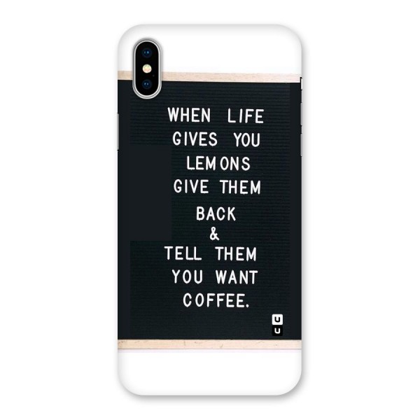 No Lemon Only Coffee Back Case for iPhone X