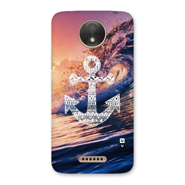 Ocean Anchor Wave Back Case for Moto C Plus