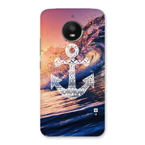 Ocean Anchor Wave Back Case for Moto E4 Plus