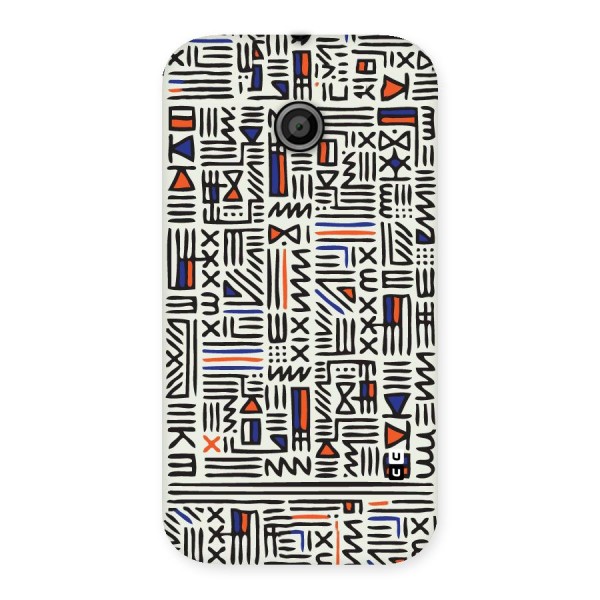 Orange Blue Number Back Case for Moto E