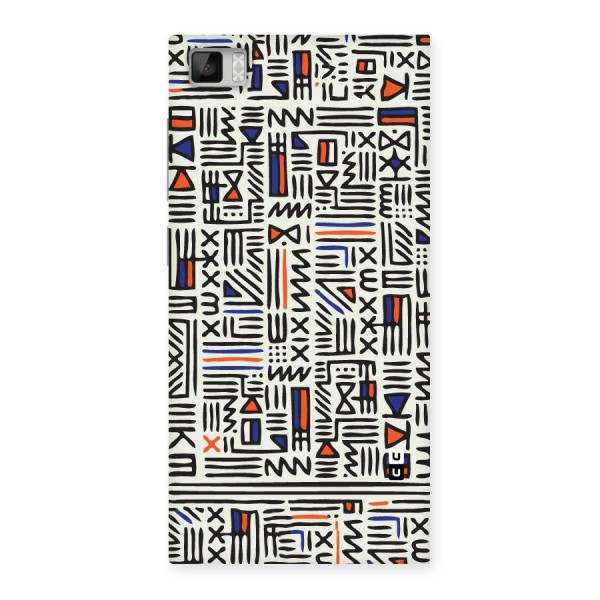 Orange Blue Number Back Case for Xiaomi Mi3