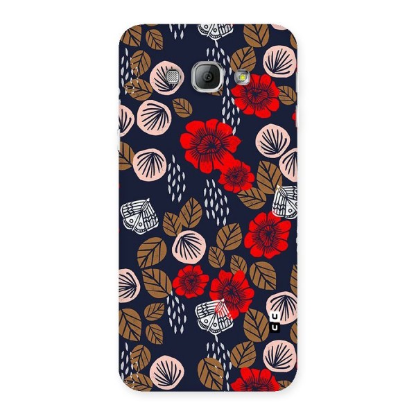 Orange Flora Back Case for Galaxy A8