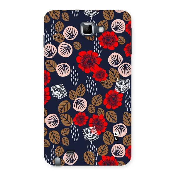 Orange Flora Back Case for Galaxy Note