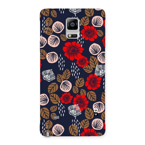 Orange Flora Back Case for Galaxy Note 4