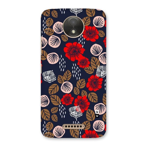 Orange Flora Back Case for Moto C Plus