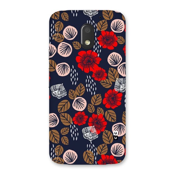 Orange Flora Back Case for Moto E3 Power