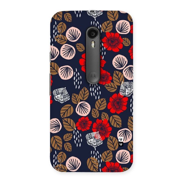 Orange Flora Back Case for Moto G3