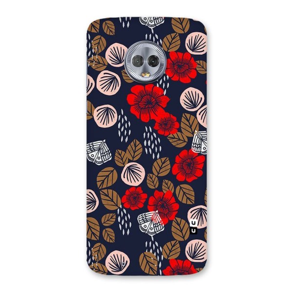 Orange Flora Back Case for Moto G6