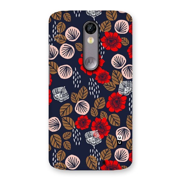 Orange Flora Back Case for Moto X Force