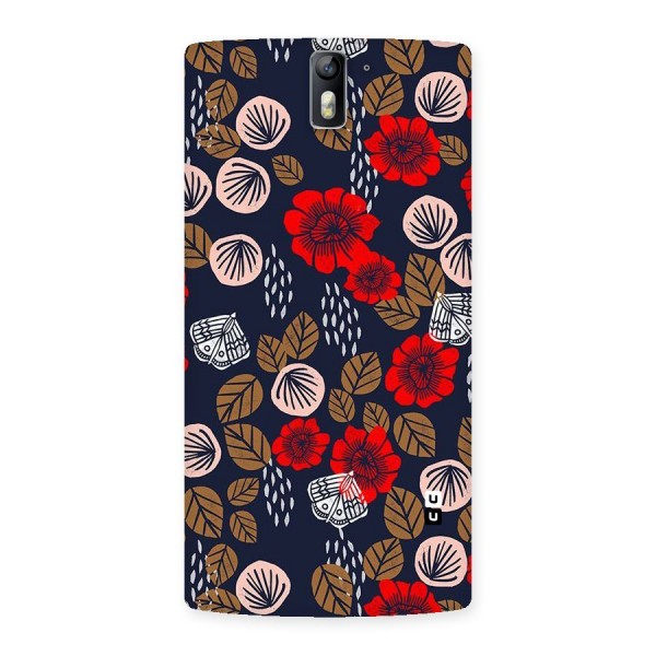 Orange Flora Back Case for One Plus One