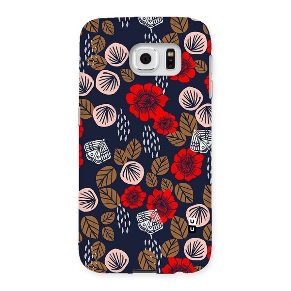 Orange Flora Back Case for Samsung Galaxy S6