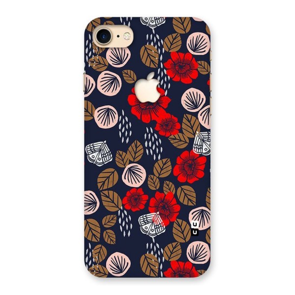 Orange Flora Back Case for iPhone 7 Apple Cut