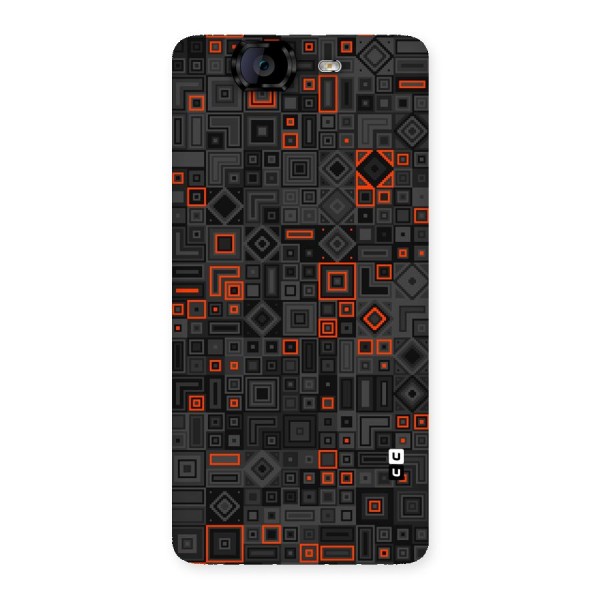 Orange Shapes Abstract Back Case for Canvas Knight A350