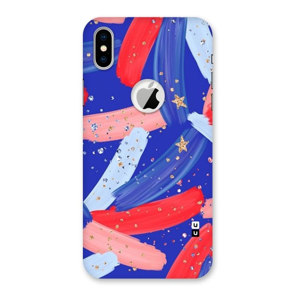 Paint Stars Back Case for iPhone XS Logo Cut