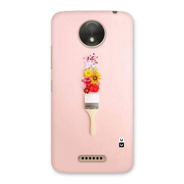 Painted Flowers Back Case for Moto C Plus