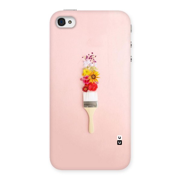 Painted Flowers Back Case for iPhone 4 4s