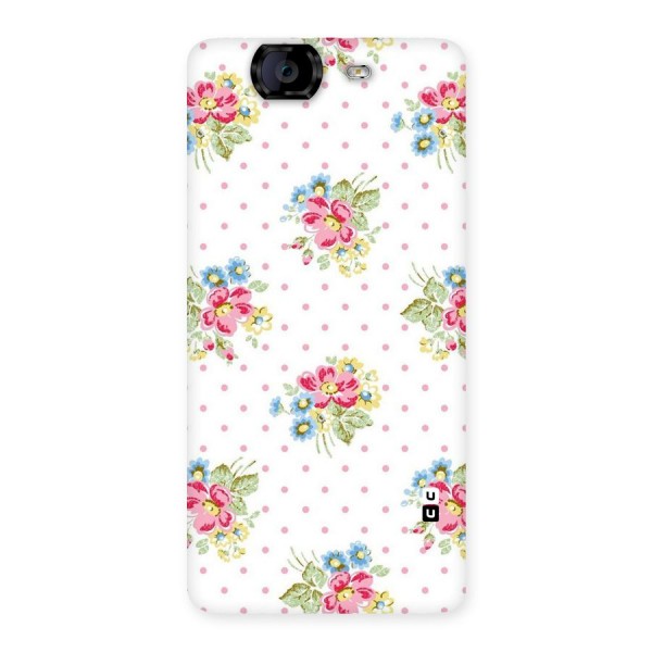 Painted Polka Floral Back Case for Canvas Knight A350