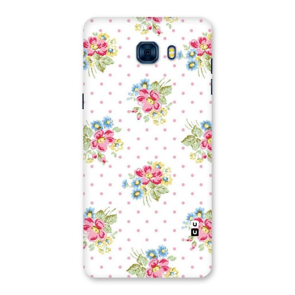 Painted Polka Floral Back Case for Galaxy C7 Pro