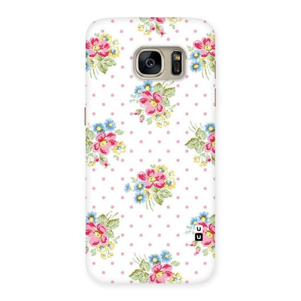 Painted Polka Floral Back Case for Galaxy S7