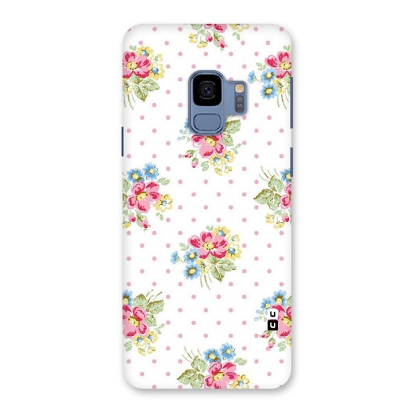 Painted Polka Floral Back Case for Galaxy S9