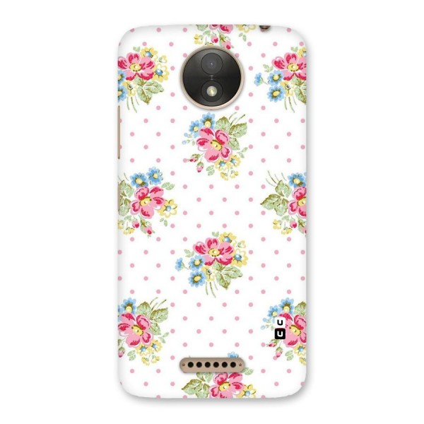 Painted Polka Floral Back Case for Moto C Plus