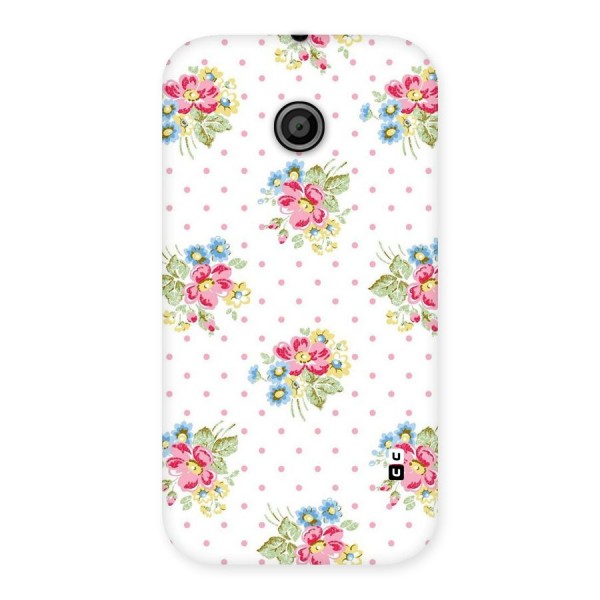 Painted Polka Floral Back Case for Moto E