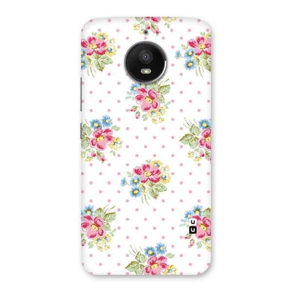 Painted Polka Floral Back Case for Moto E4 Plus