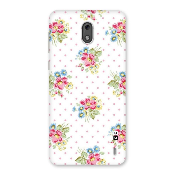 Painted Polka Floral Back Case for Nokia 2