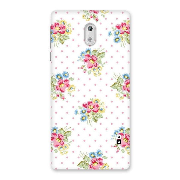 Painted Polka Floral Back Case for Nokia 3