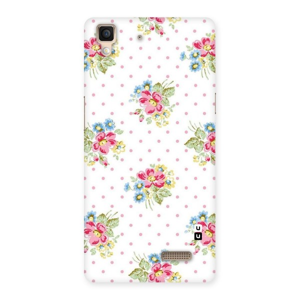 Painted Polka Floral Back Case for Oppo R7