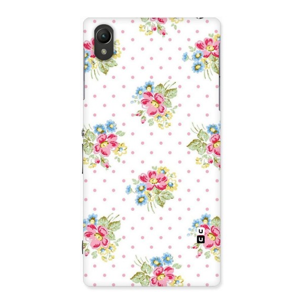 Painted Polka Floral Back Case for Sony Xperia Z1