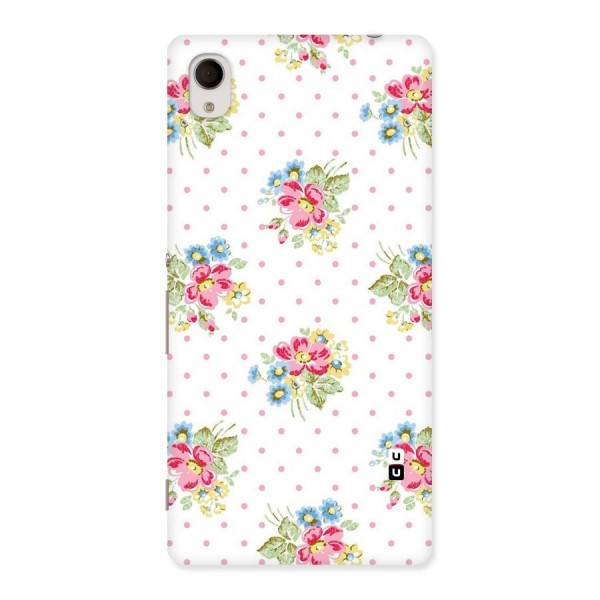 Painted Polka Floral Back Case for Xperia M4 Aqua