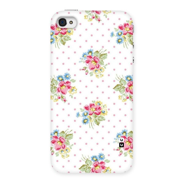 Painted Polka Floral Back Case for iPhone 4 4s