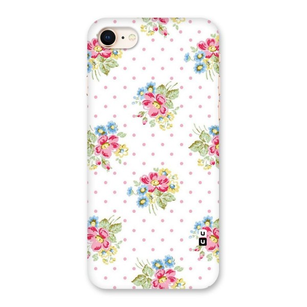 Painted Polka Floral Back Case for iPhone 8