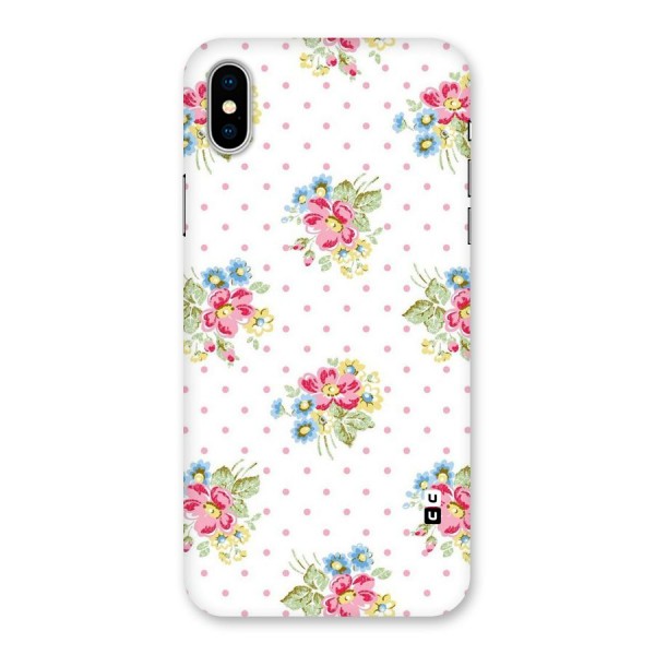 Painted Polka Floral Back Case for iPhone X