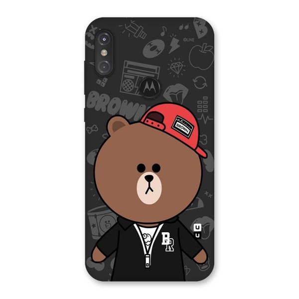 Panda Brown Back Case for Motorola One Power