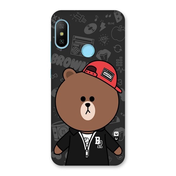 Panda Brown Back Case for Redmi 6 Pro