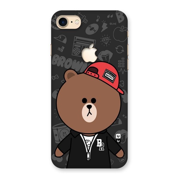 Panda Brown Back Case for iPhone 7 Apple Cut