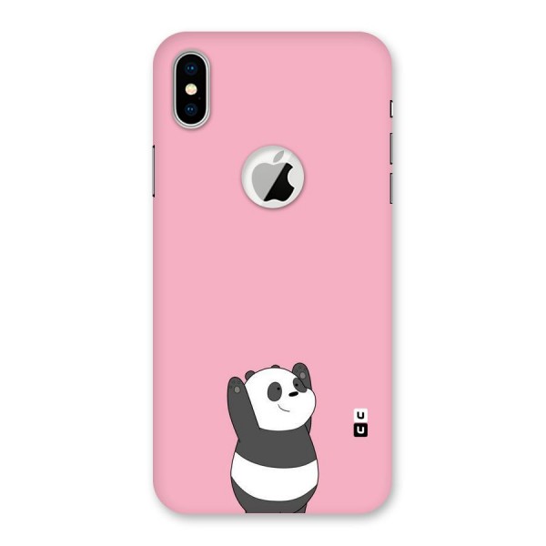 Panda Handsup Back Case for iPhone X Logo Cut