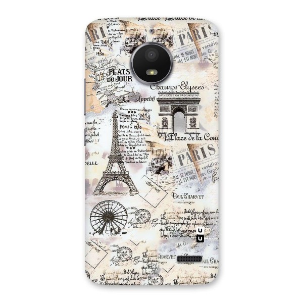 Paris Paper Back Case for Moto E4