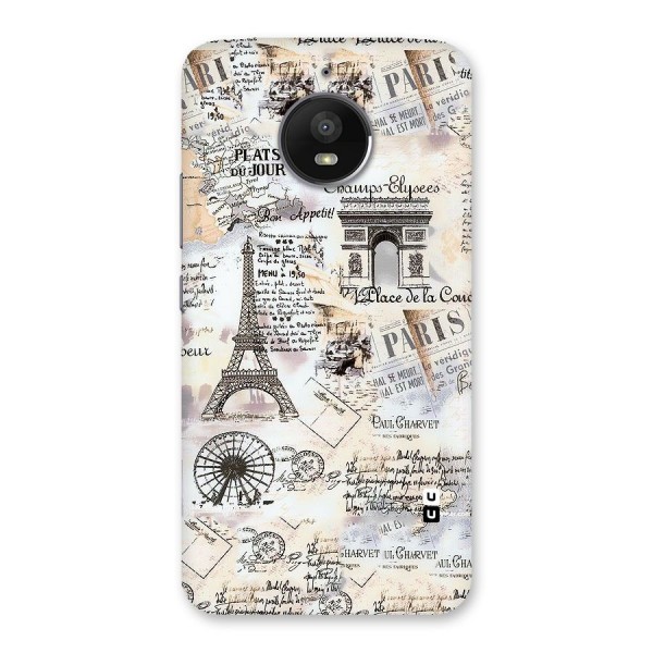 Paris Paper Back Case for Moto E4 Plus