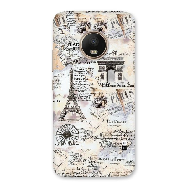 Paris Paper Back Case for Moto G5 Plus