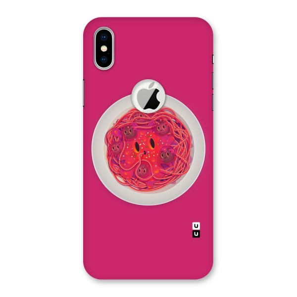 Pasta Cute Back Case for iPhone XS Logo Cut