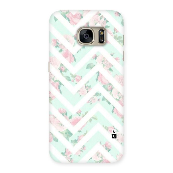 Pastel Floral Zig Zag Back Case for Galaxy S7