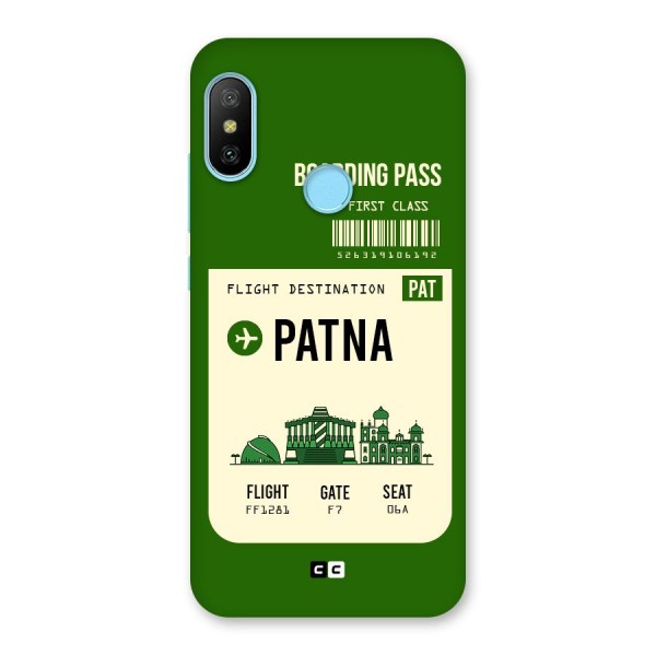 Patna Boarding Pass Back Case for Redmi 6 Pro