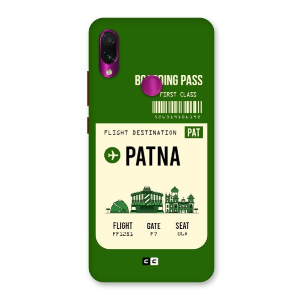 Patna Boarding Pass Back Case for Redmi Note 7 Pro