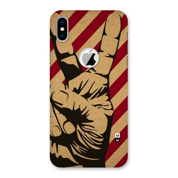 Peace Stripes Back Case for iPhone XS Logo Cut