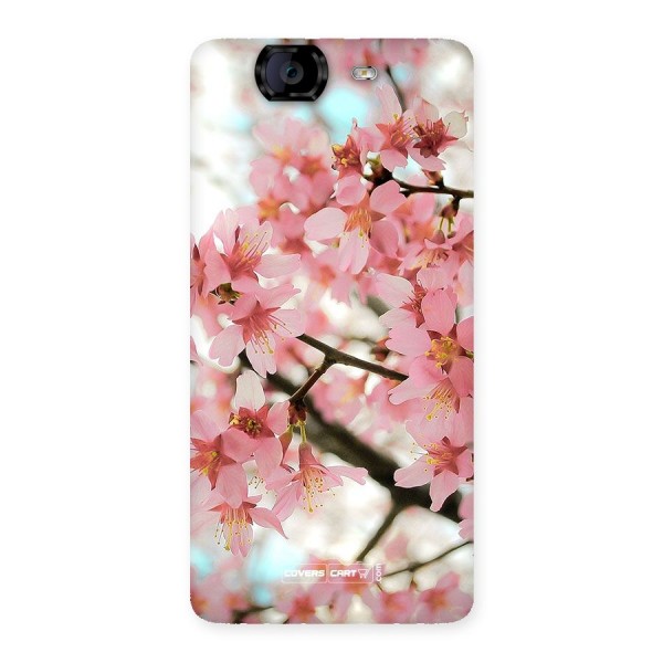 Peach Floral Back Case for Canvas Knight A350