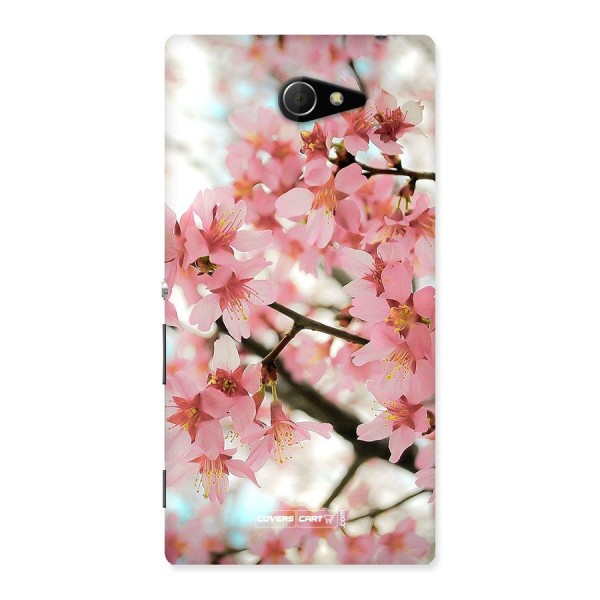 Peach Floral Back Case for Sony Xperia M2